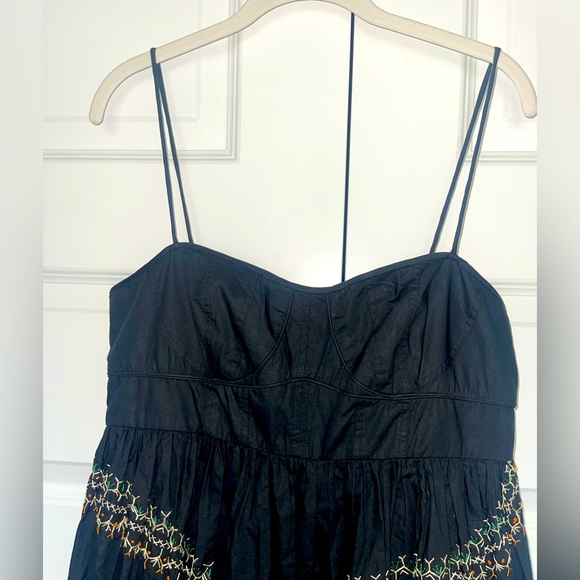 Ulla Johnson Black Midi Dress with Gold Accents - Picture 7 of 10